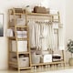 image 2 of Living and Home Bamboo Bedroom Garment Clothes Rack 110cm - Natural