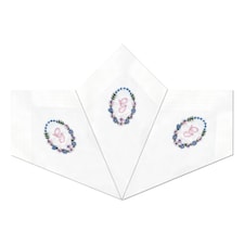 Warwick & Vance 3 Pack White Handkerchiefs with Embroidered Framed Initials, Letter G