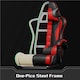image 6 of Yaheetech Ergonomic Computer Chair with Massage Lumbar Pillow | Multi | Black/Red