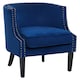 image 2 of Interiors by Premier Blue Velvet Studded Chair, Easy to Clean Leather Armchair, Body Supportive Accent Chair