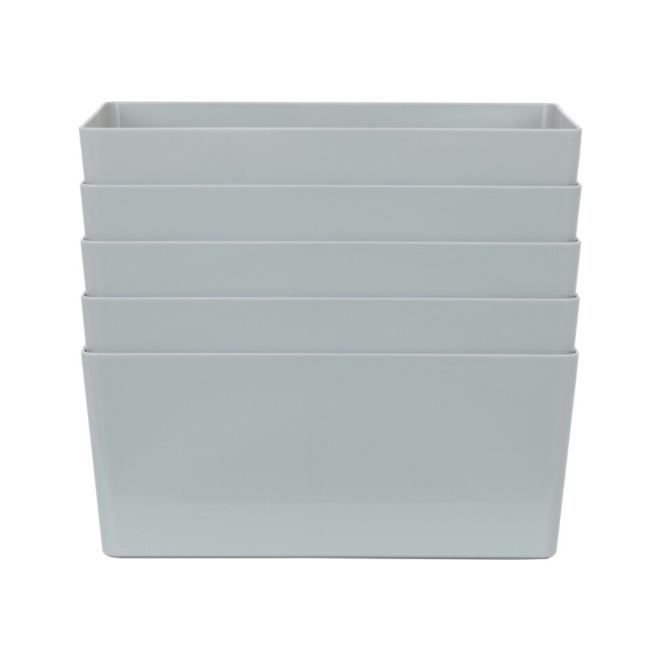 image 1 of Wham Studio 5 x 11.5L Rectangular Plastic Storage Baskets Ice White White