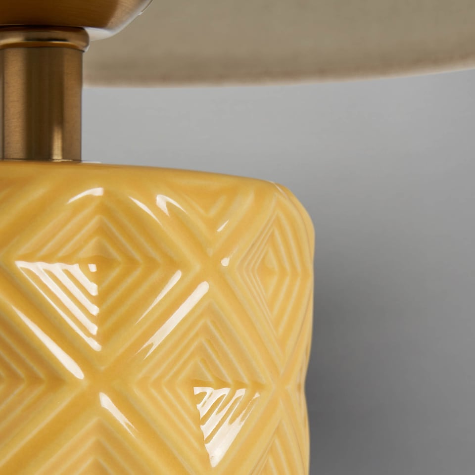 image 1 of BHS Halden Tall Ceramic Table Lamp, Yellow
