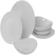 image 4 of White Opal Glass Dinner Set Plates Soup Bowls Dinnerware | White | Venice Boat - 24 Pcs | 24