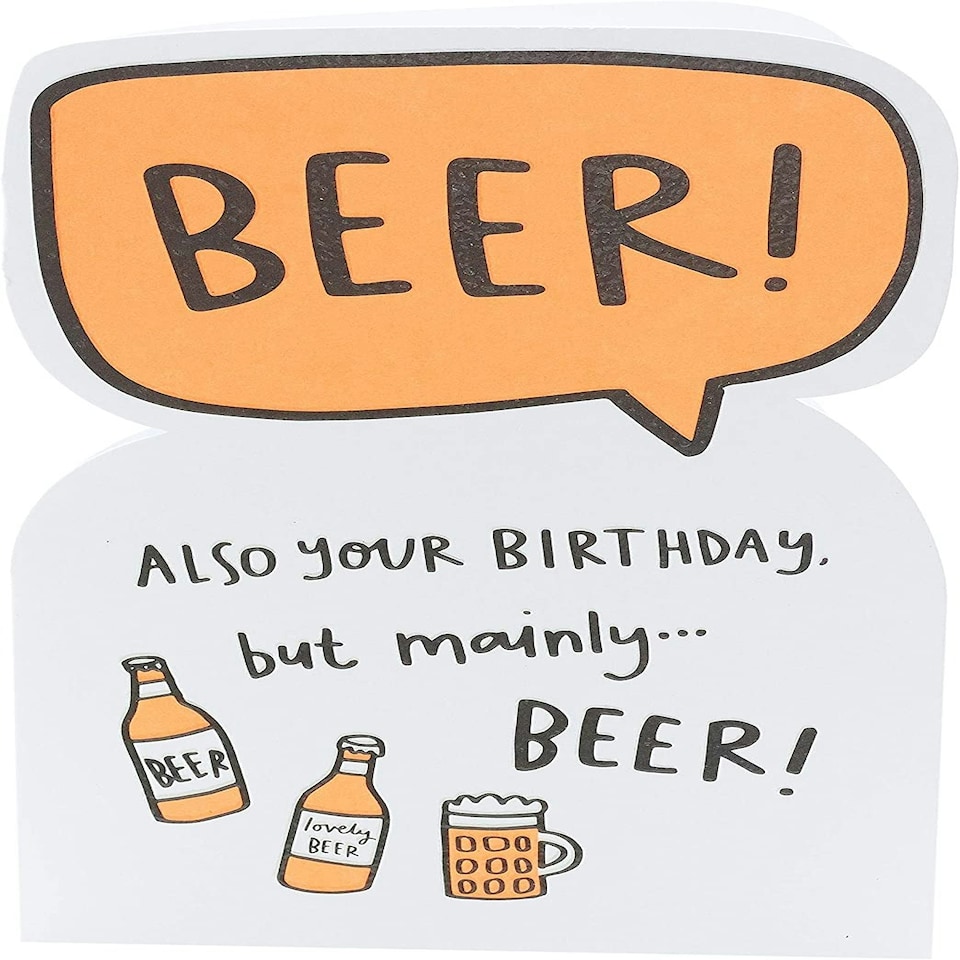 image 1 of Beer Celebrate Die Cut Design Funny Birthday Card