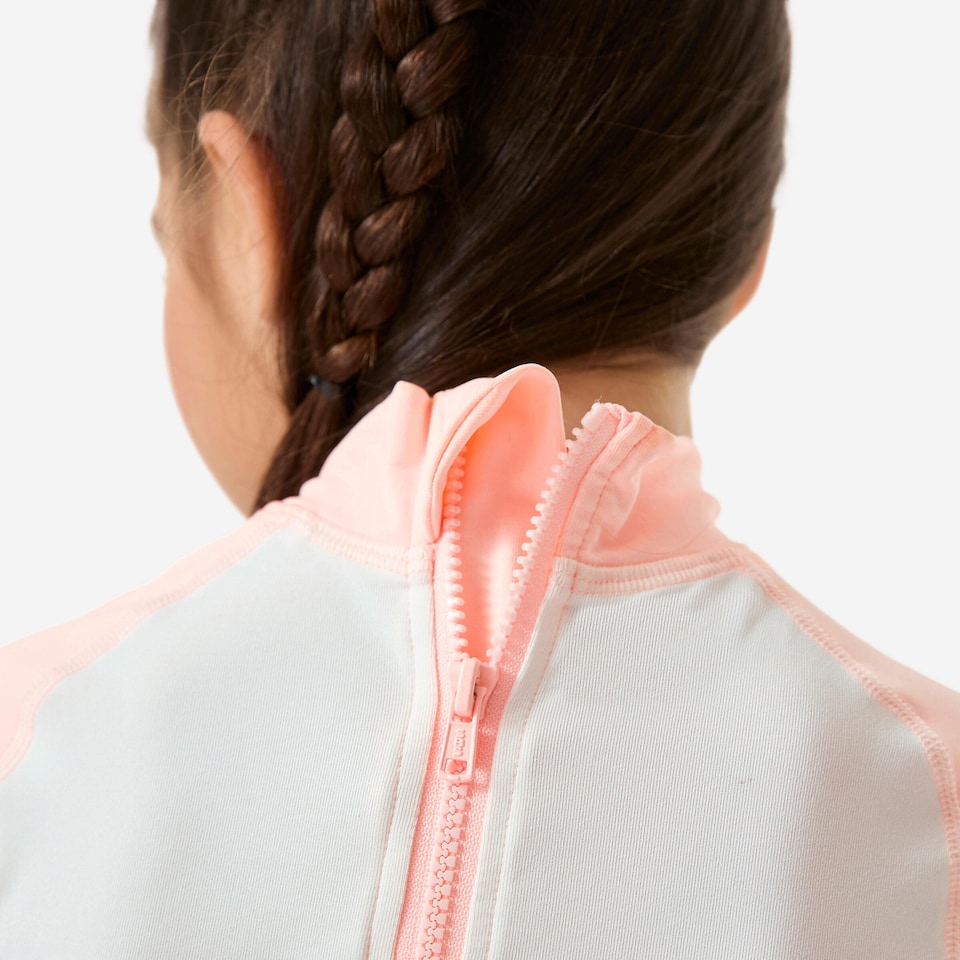 image 1 of Decathlon Baby/Kids’ Swimming Long Sleeve UV-Protection Suit Pink Print