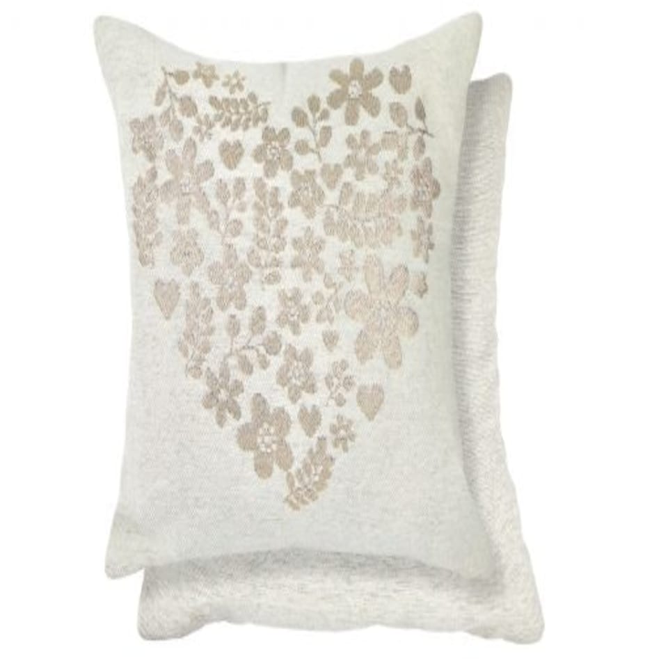 image 1 of Love Heart Cushion Cover Natural Brown | Natural