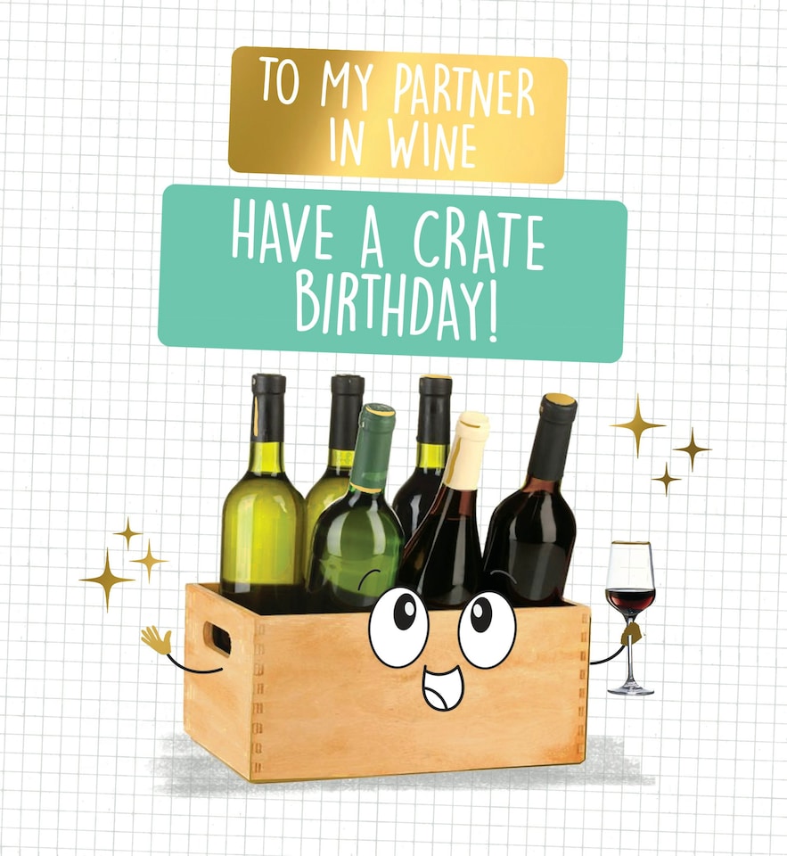 image 1 of Happy Birthday Partner Have A Crate Birthday! - Funny Partner Birthday Card