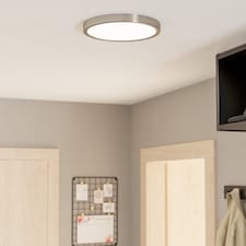 EGLO Fueva 6 Silver Steel & Plastic LED CCT Technology Flush Ceiling Light | Silver | Satin Nickel