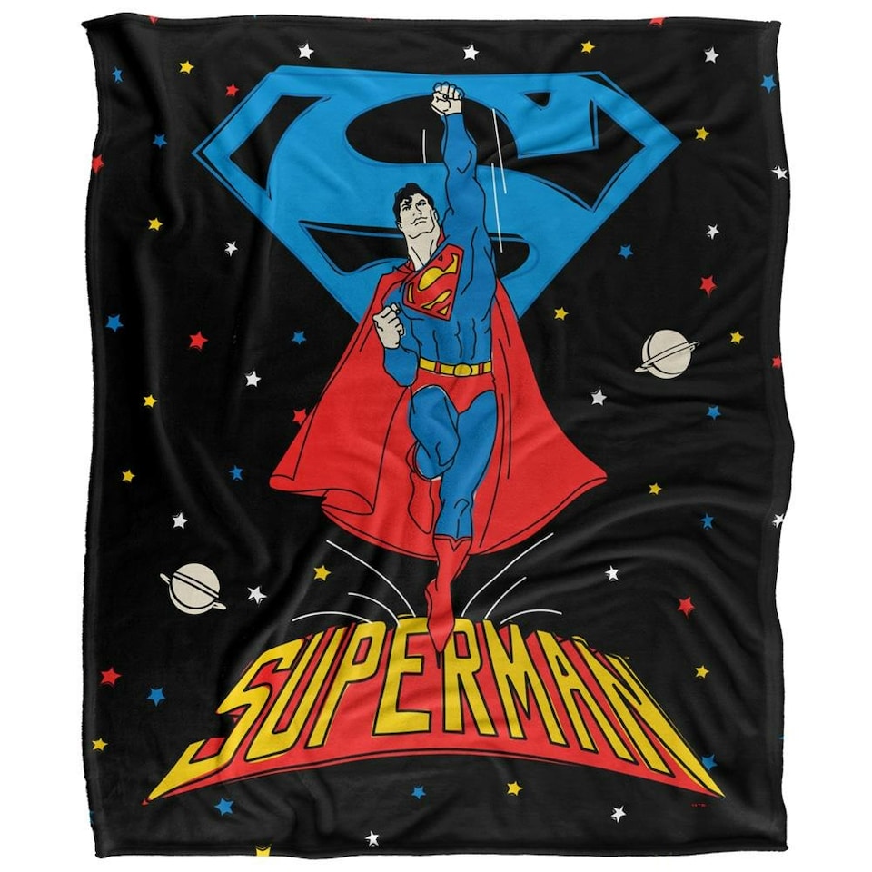 image 1 of Superman Action Pose Blanket - Multicoloured - One Size