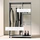 image 6 of HOMCOM Rolling Open Wardrobe Hanging Rail Storage Shelves for Clothes, Grey