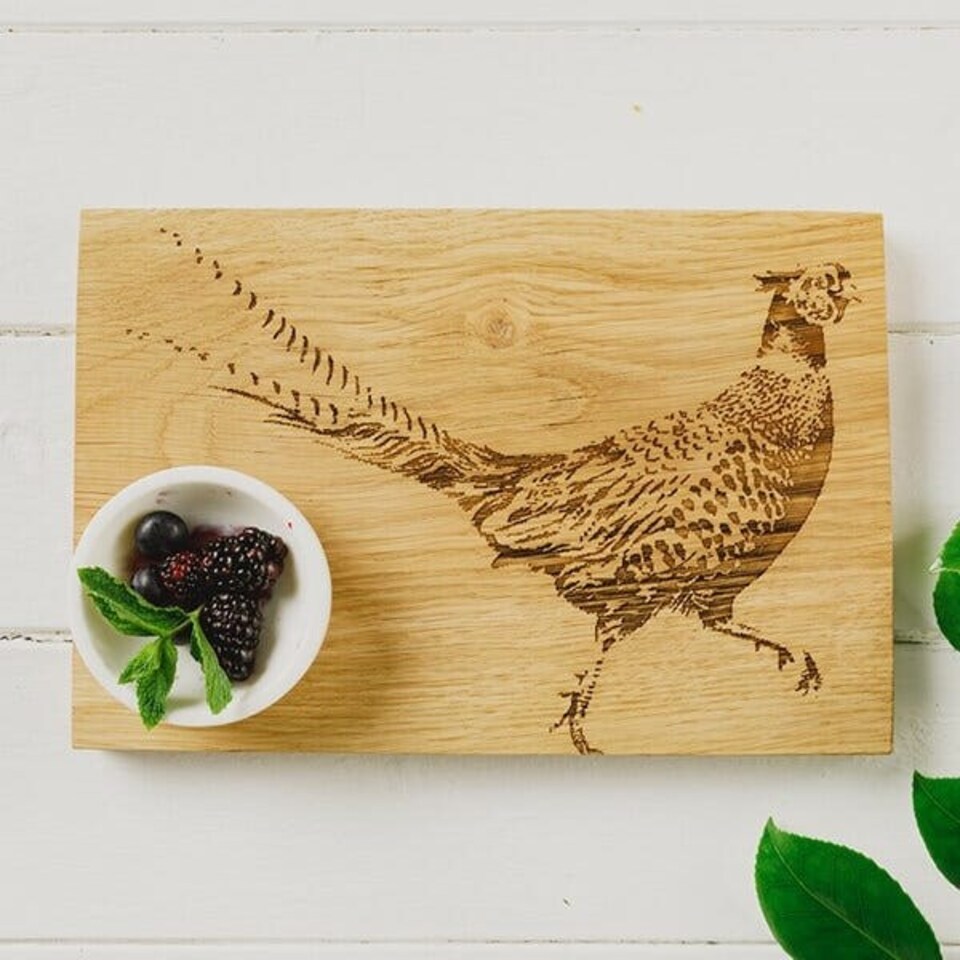 image 1 of The Just Slate Company Pheasant 30cm Oak Serving Board