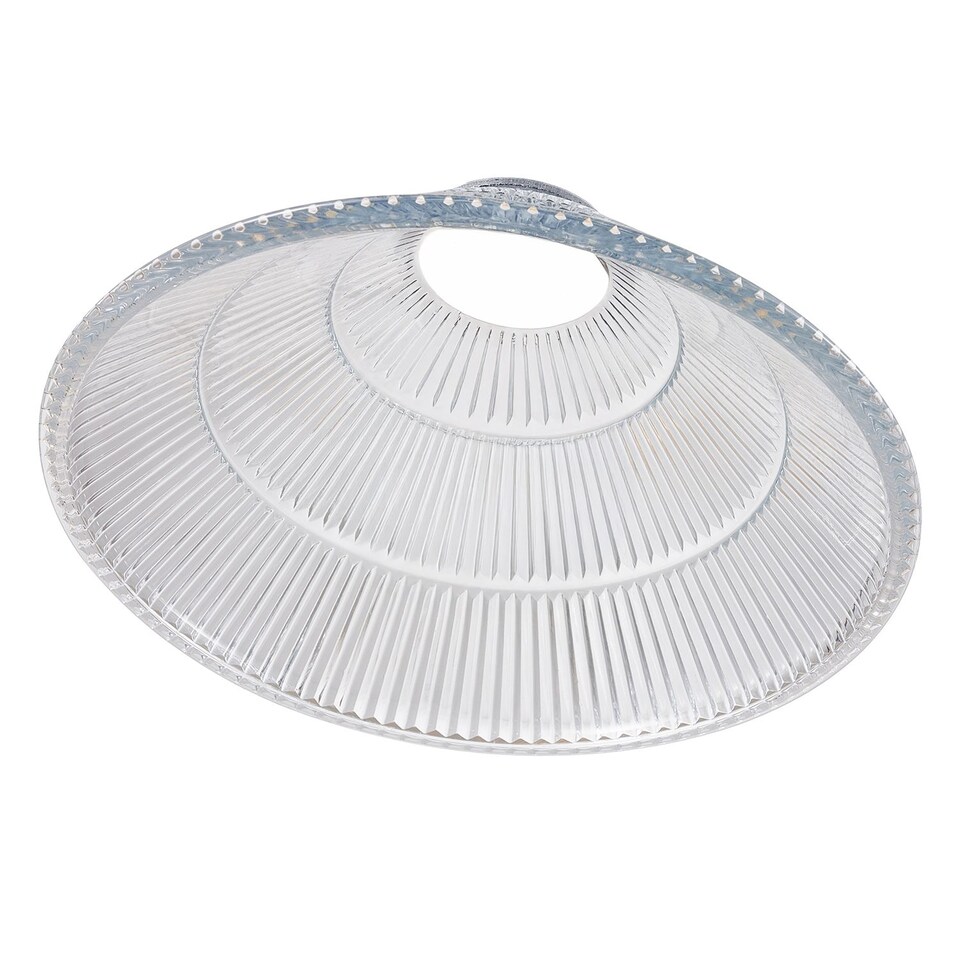 image 1 of Modern Designer Transparent Ridged Glass Easy Fit Pendant Shade in Cone Shape | Clear | Transparent | 1