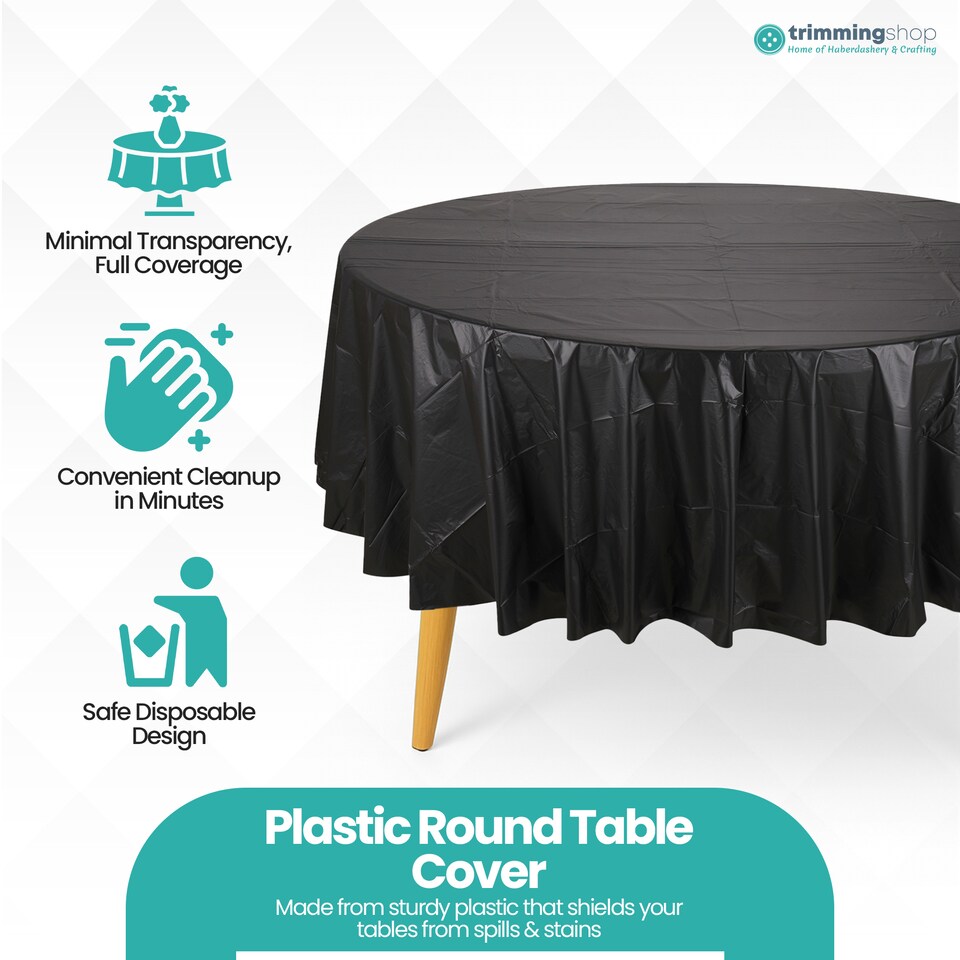 image 1 of Disposable Plastic Table Cover, Waterproof Tablecloth - 84 Inch