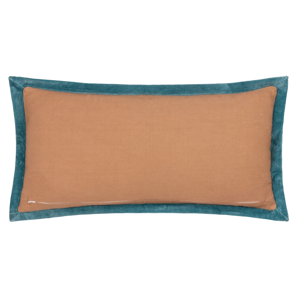 image 1 of Paoletti Casa Embroidered Cushion, Rose/French Blue, 30 x 60cm