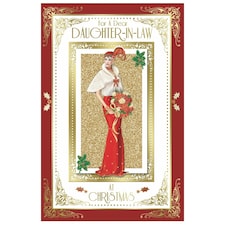 For a Dear Daughter In Law Lady With Bunch of Flower Design Christmas Card
