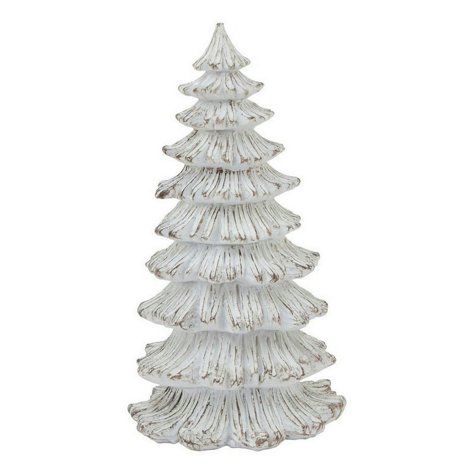 image 1 of Medium Snowy Fir Tree Sculpture - Resin - L14 x W14 x H25 cm - White