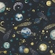 image 1 of Rasch Celestial Skies Wallpaper - Navy Blue - 10m x 53cm Blue