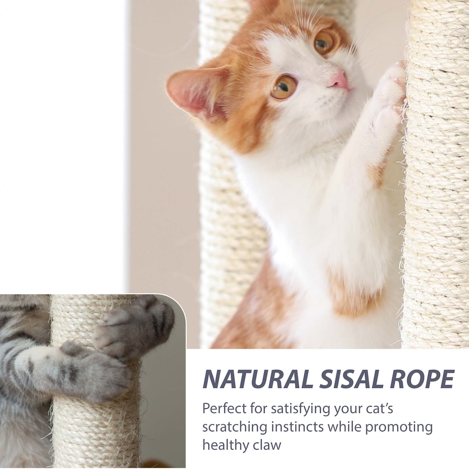 image 1 of Cat Tree Scratching Post Large Multilevel Climbing Tower Activity Centre, Grey