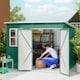 image 2 of Outsunny 8.5 x 6ft Galvanised Steel Garden Shed with Foundation Kit, Green 