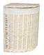 image 2 of Set of 2 Corner White Wash Laundry Basket with a White Lining | White | White