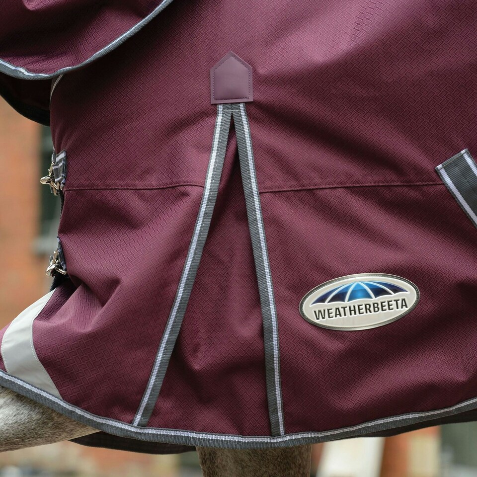 image 1 of Weatherbeeta Comfitec Plus Dynamic II Standard-Neck Midweight Horse Turnout Rug - Maroon/Grey/White - 7´