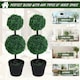 image 9 of Outsunny 2 PCS Artificial Double Ball Tree w/ Pot