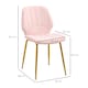 image 7 of HOMCOM Modern Dining Chairs Set of 2 with Padded Seat and Steel Legs, Pink
