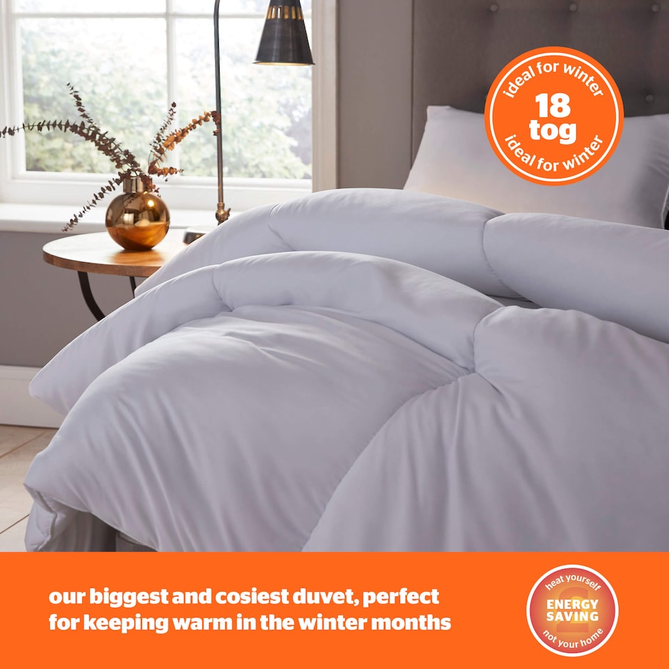 image 1 of Silentnight Warm And Cosy Double Decker Duvet - 18 Tog | White | SuperKing
