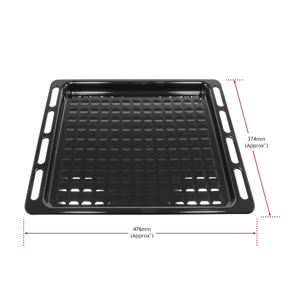 image 1 of SPARES2GO Oven Roasting Pan Crisper Tray UNIVERSAL Full Width Bottom Base 476mm x 374mm