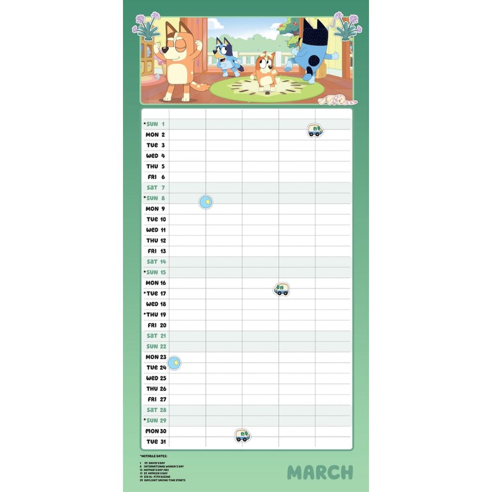image 1 of BLUEY 2026 FAMILY ORGANISER CALENDAR