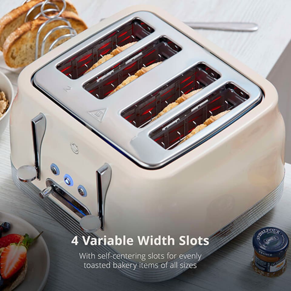 image 1 of Swan Retro Revive Cream 4 Slice Toaster