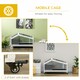 image 7 of PawHut Rabbit Cage with Water Bottle, Wheels, Plastic Slide-Out Tray - Dark Grey