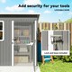image 6 of Outsunny 7 x 4ft Galvanised Steel Garden Shed with Foundation Kit, Grey 