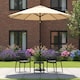 image 3 of JSH 2.7m Straight Tilting Garden Parasol - Beige Outdoor Round Patio Sunshade with UV 30+ Protection & Crank Handle Umbrella
