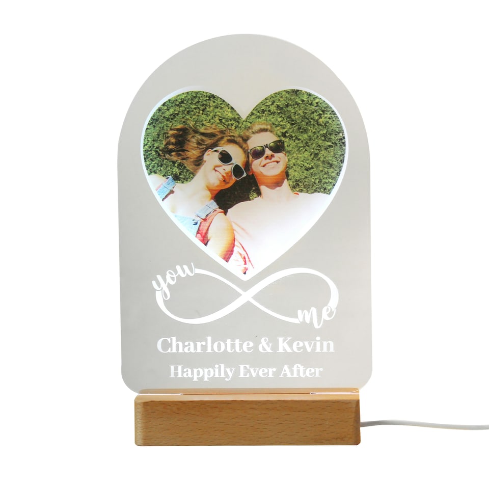 image 1 of Personalised Heart Photo Upload LED Light