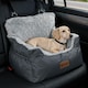 image 10 of Skylos Dog Car Seat Bed Pet Booster Travel Carrier with Safety Leash | Grey | Grey | 1