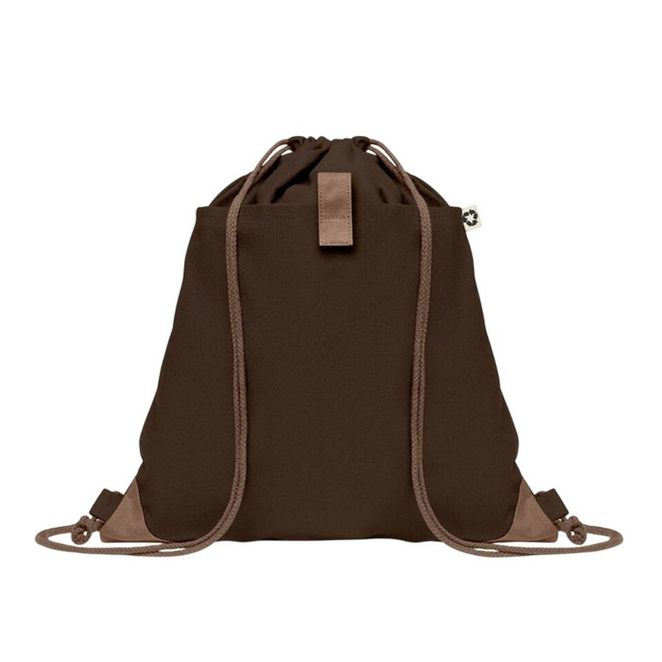 image 1 of MidOcean Panda Recycled Cotton Drawstring Bag - Chocolate - One Size Brown