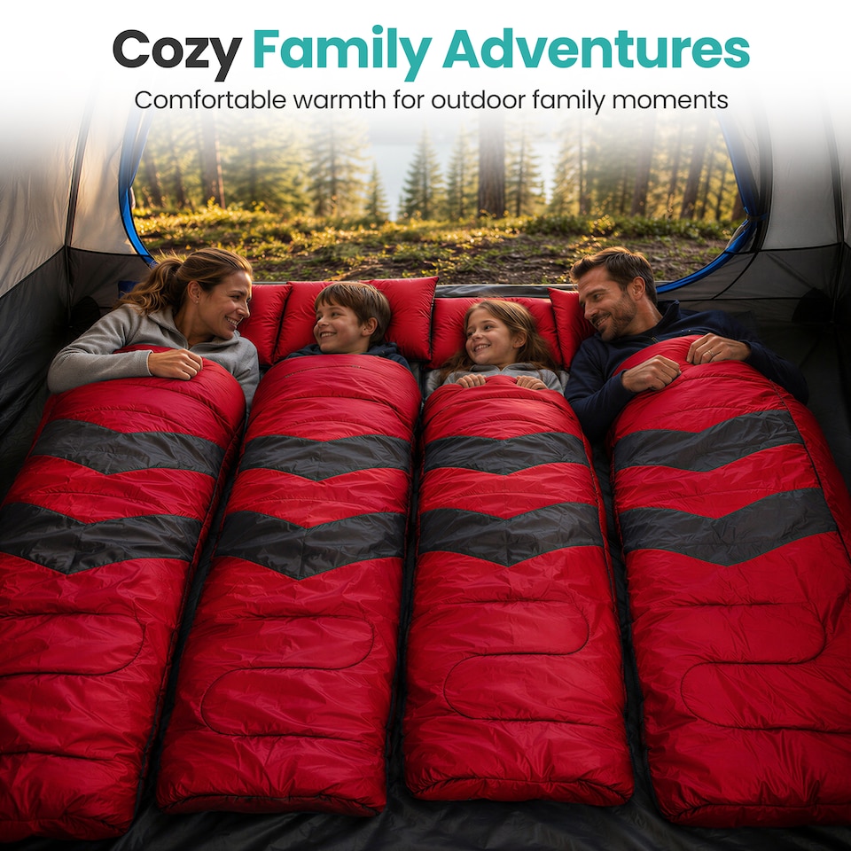 image 1 of 4 Season Waterproof Backpacking Sleeping Bag for Single Adults - 6ft