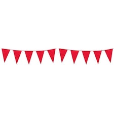 Red Plastic Pennant Bunting 10m