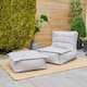 image 3 of icon Dolce Indoor Outdoor Bean Bag Lounger and Footstool Grey Patio Chairs Grey