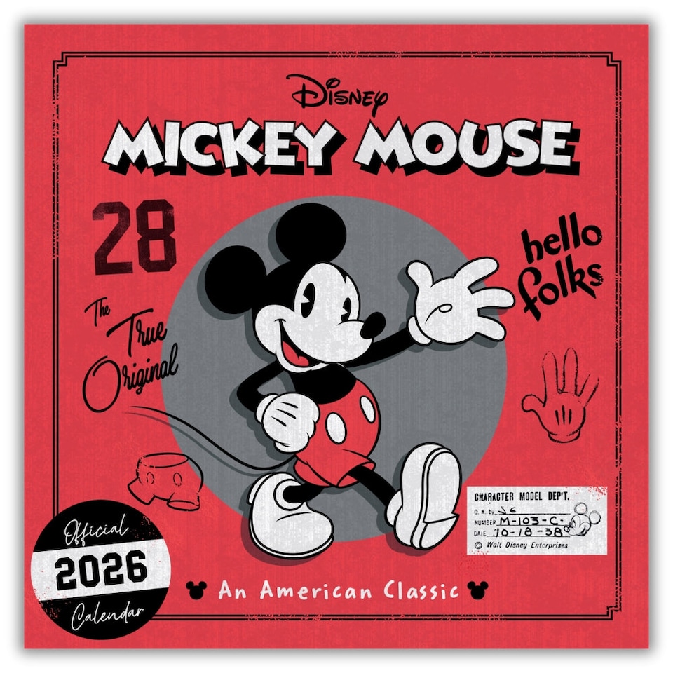 DISNEY MICKEY CLASSIC 2026 SQUARE CALENDAR