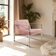 Interiors by Premier Pink Velvet Cocktail Chair, Easy to Adjust Comfy Chair, Effortless Cleaning Small Chair