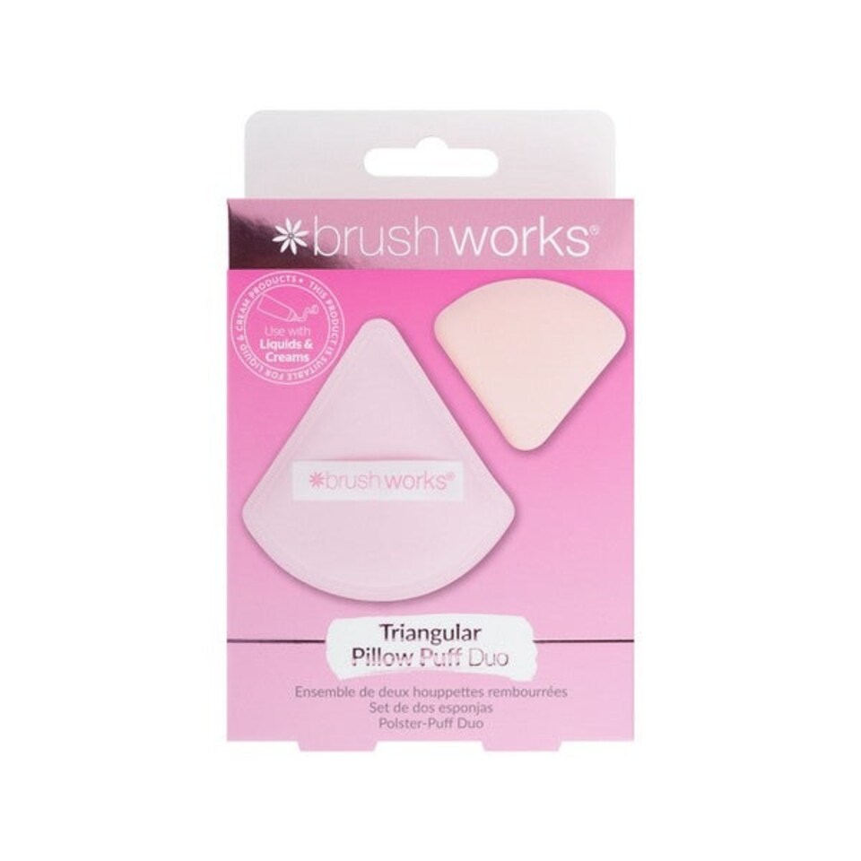 image 1 of Brushworks Triangular Pillow Puff Duo