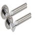 image 3 of Golden Grace 4 Pairs Titan Design Door Handles on Round Rose in Satin Nickel Polished Chrome with 2.5" Tubular Latch - 52mm Diameter Grey
