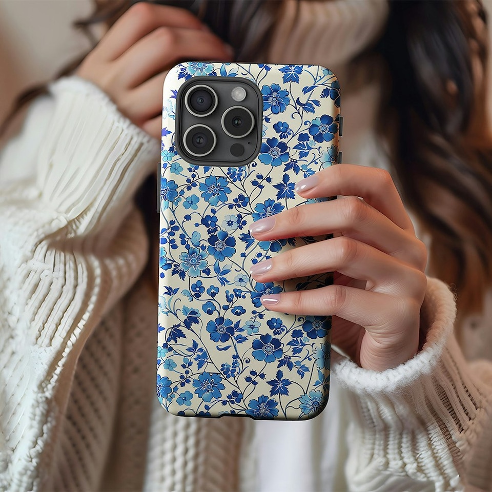 image 1 of Floral Blues Phone Case | Multi | iPhone 16e
Tough | iPhone 16e
Tough