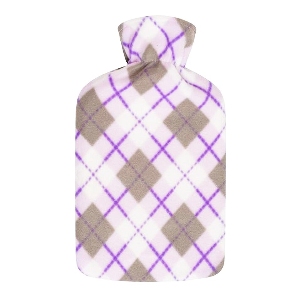 image 1 of K Collection Diamond 2L Hot Water Bottle And Cover (Pack of 2) | Red | Red/Purple | One Size | 1