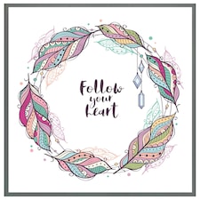 Follow your heart (Picutre Frame) Grey | L