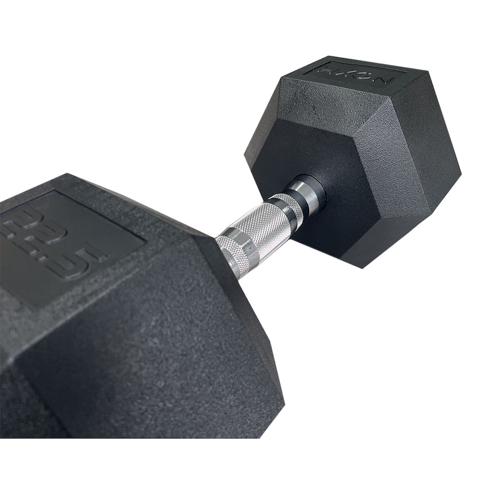 image 1 of HXGN Pro Hex Dumbbells — Pair, 22.5 kg Each, Knurled Steel Handles | Multi | 22.5kg