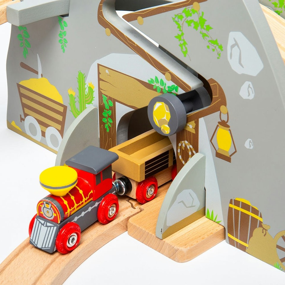 image 1 of Bigjigs Rail Wooden Wild West Train Set - 62 Play Pieces