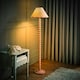 image 1 of ValueLights Bobbles Rose Pink Bobbin Floor Lamp with Pink Trim Scallop Shade